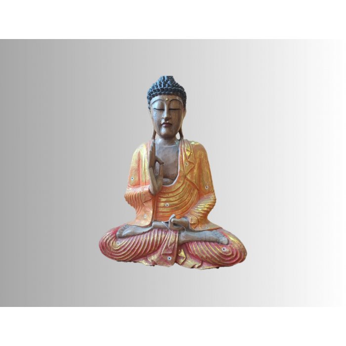 Ahşap El Oyması Buda Heykel 50cm -50674-