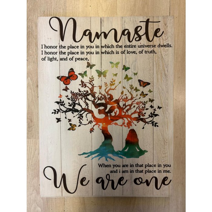 Ahşap Tabela Baskı 30/40 cm -Namaste Agaç-60309