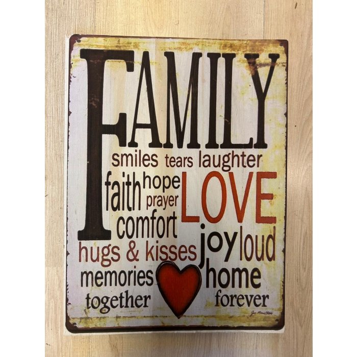 Ahşap Tabela Baskı 30/40 cm -Famıly-60309