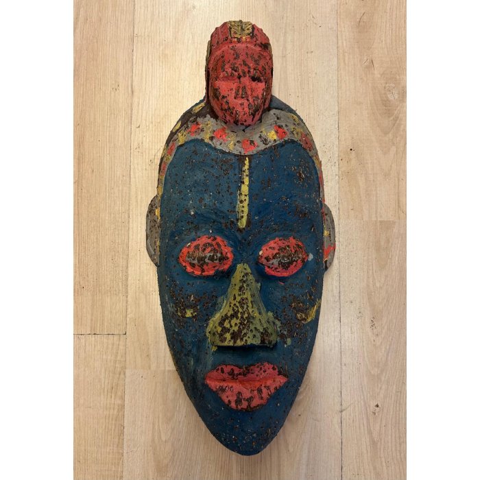 Ahşap Mask Antik h45 cm 56823-3