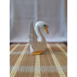 Ahşap El Oyması Kuğu Heykel 14cm -50779-