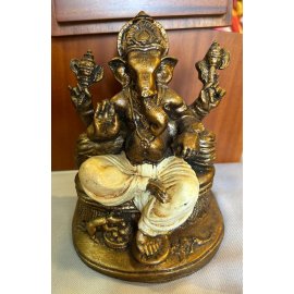 Resine Ganesha Taht Ekru 18 cm 56535