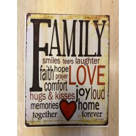 Ahşap Tabela Baskı 30/40 cm -Famıly-60309