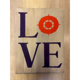 Ahşap Tabela Baskı 30/40 cm -Love-60309
